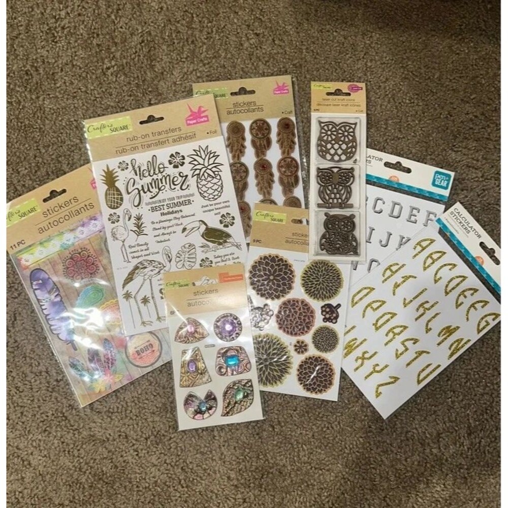Various stickers and rub on transfers